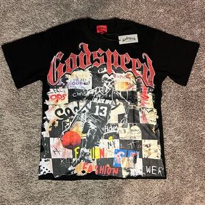 Black and Red Godspeed Graphic Tee Short Sleeve
